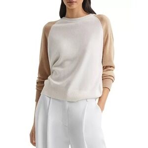 Women's White and Tan Sweater